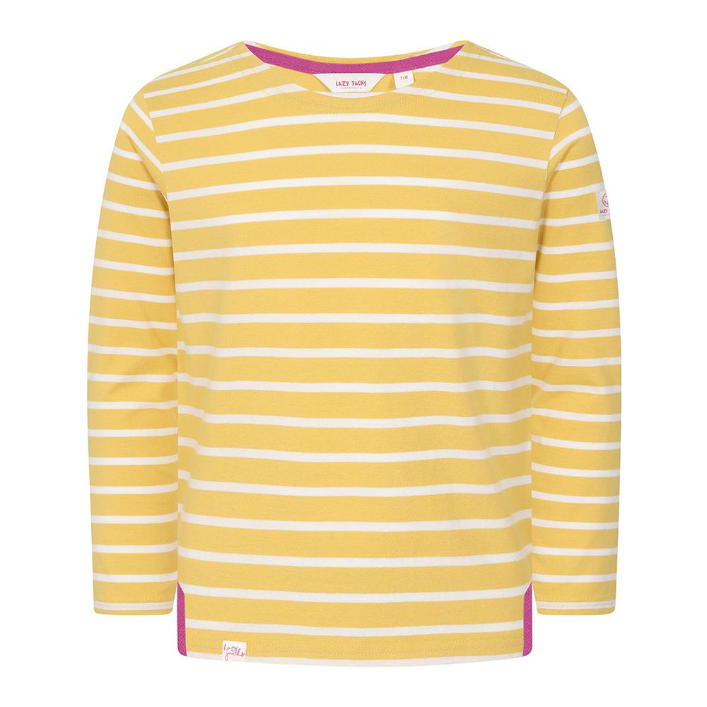 LJ97C - Girls Long Sleeve Breton Top - Lemon