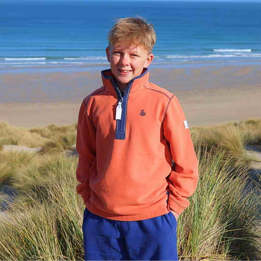LJ40C - Boys 1/4 Zip Sweatshirt - Orange