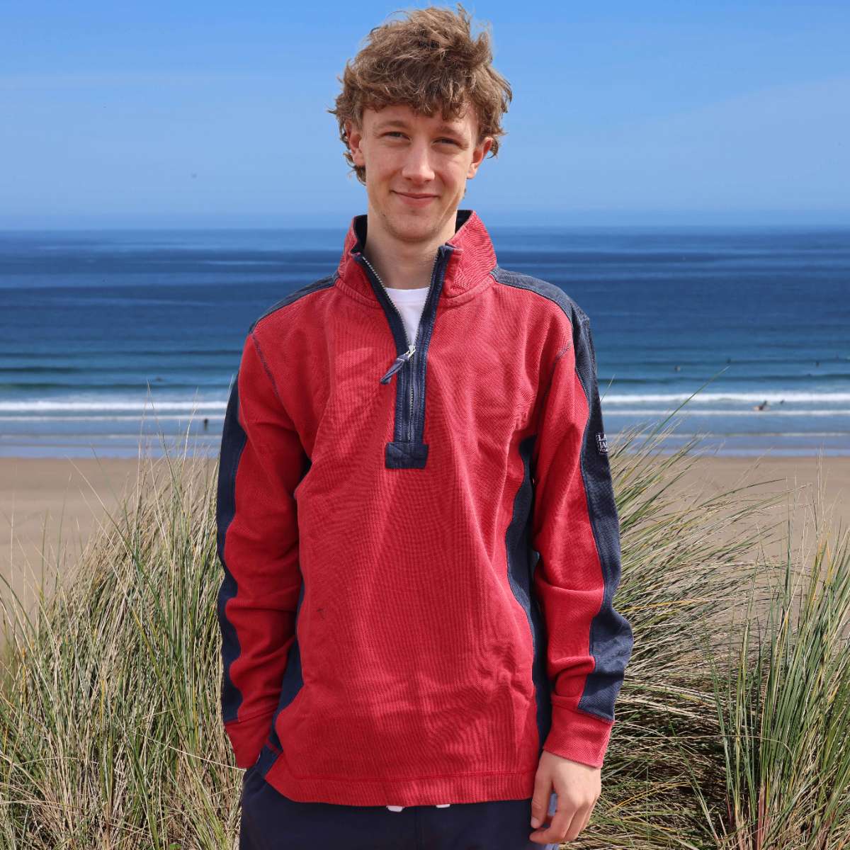 LJ705 - Pique Panel Sweatshirt - Red